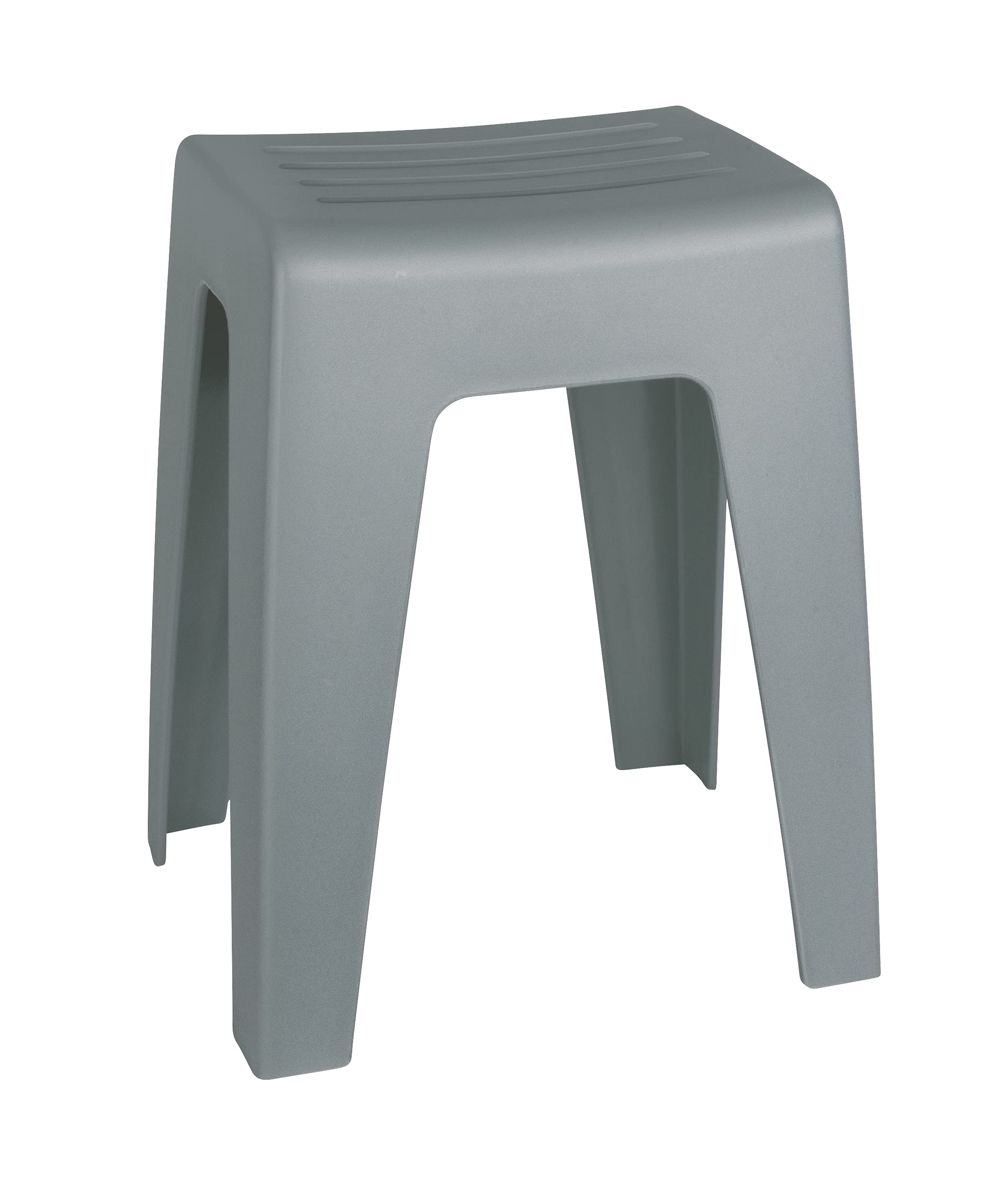 WENKO Kumba Bathroom Stool Grey – Stool, Beanbag, Living Stool, Polypropylene, 38 x 47 x 32 cm, Grey