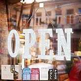 YYLS LED Open Signs 30"x10" Ultra Bright Business Hour Sign with Hanging Installation for Window Stores, Hotel, Store, Bar, Retail Shop, Salon, Restaurant