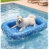 UCandy Dog Pool Float, Inflatable Pool Floats Raft for Dog Puppies up to 100 lb/45kg, Scratch Resistant &amp; Durable, Easy Set up for Lake River Pool Swimming (59.05" x 35.43" x 5.9")