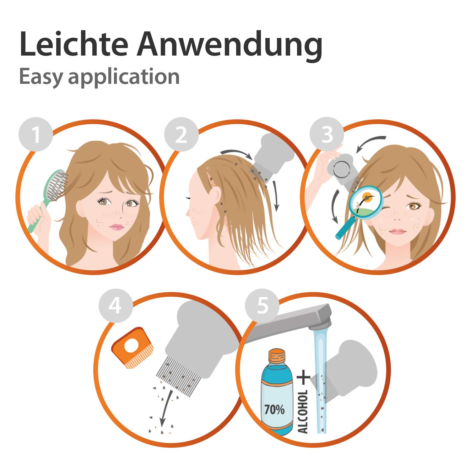 Lausinator lice comb for lice and nits – nit comb with integrated