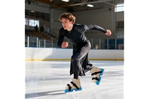Upgraded Outdoor Ice Skates, Adjustable Ice Skates for Kids, Winter Patin A Glace Enfant with Hook and Loop Fastener Straps f
