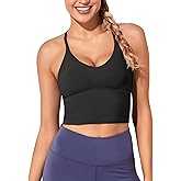 XUNYU Women Longline Sports Bra Workout Tank Tops Strappy Criss Cross Crop Fitness Gym Yoga Running Shirts