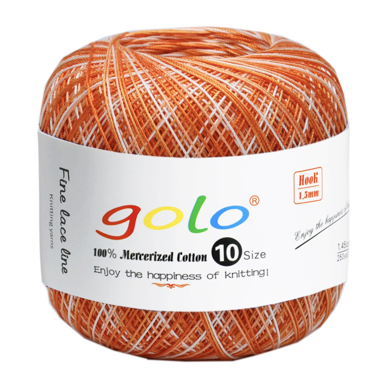 golo Crochet Thread Size 10 Yarn for Hand Knitting Lace Yarn Orange-072