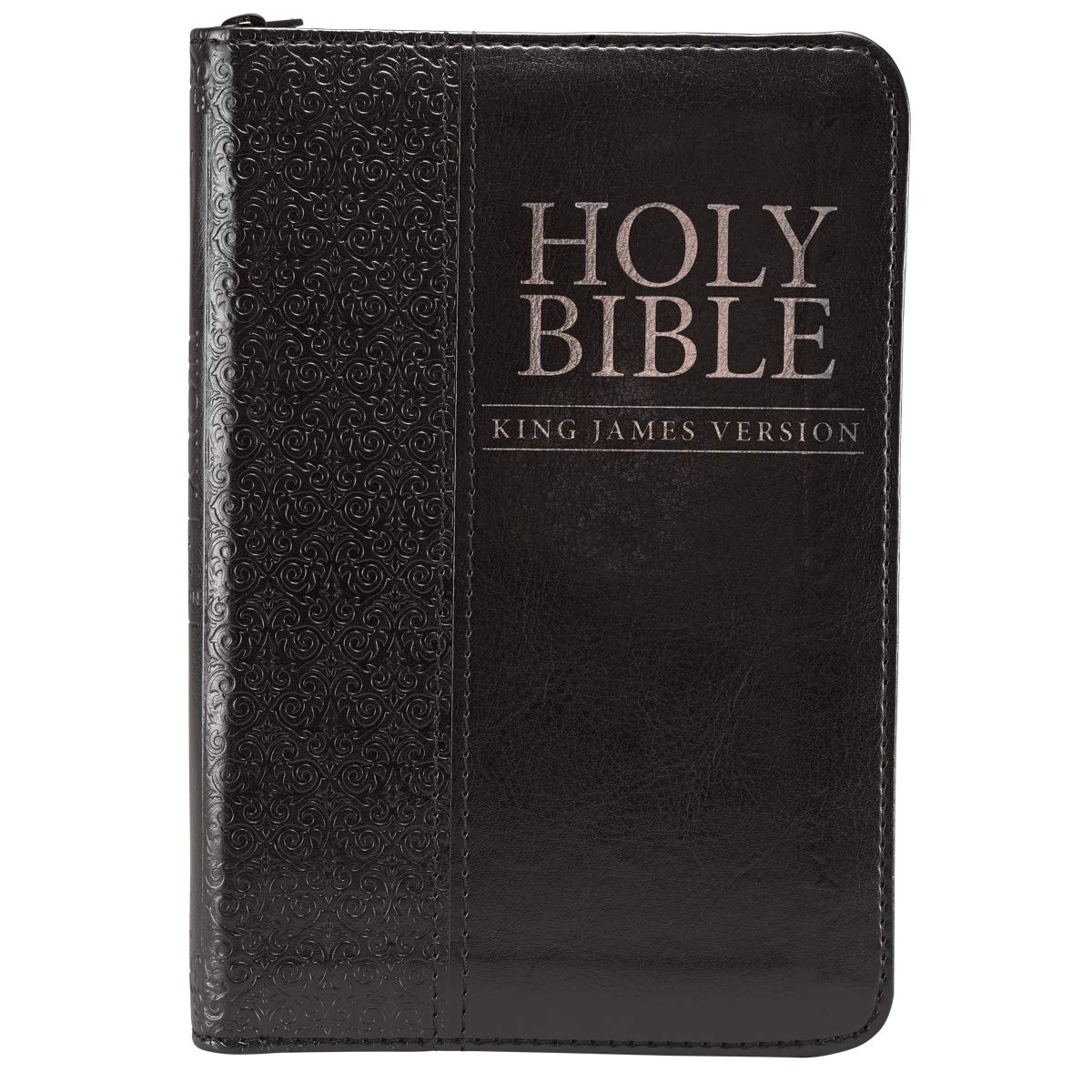 KJV Holy Bible, Mini Pocket Bible Zippered Black Faux Leather 9781432102425 eBay