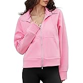 KOMEIANA Women's Zip Up Fleece Sweatshirt Jacket Long Sleeve Oversized Fall Winter Casual Cozy Outwear with Pockets