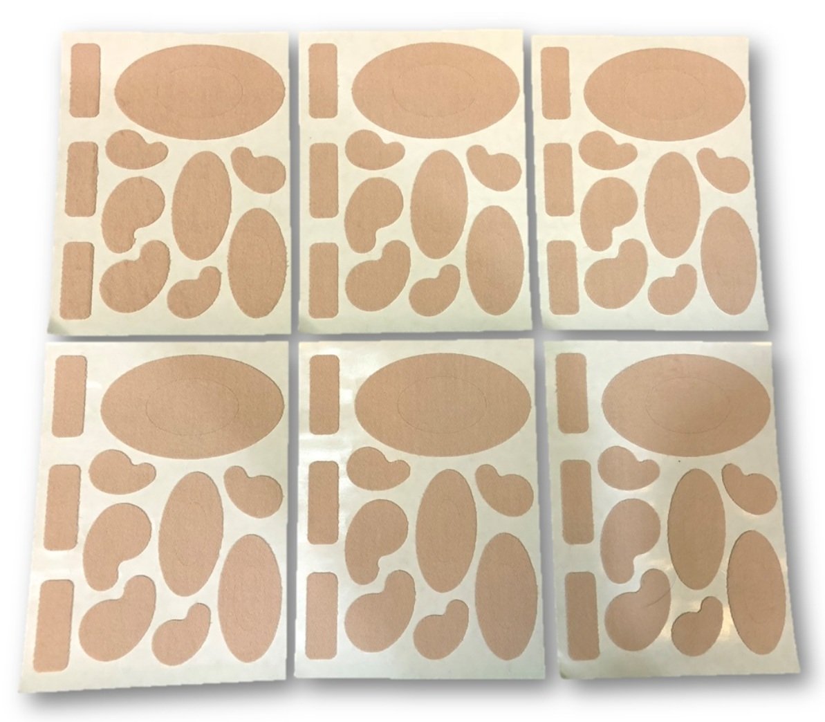 First Aid Global Moleskin Adhesive Flannel Pads Variety Pack 6-Sheets of 11 Pads Each: Industrial & Scientific