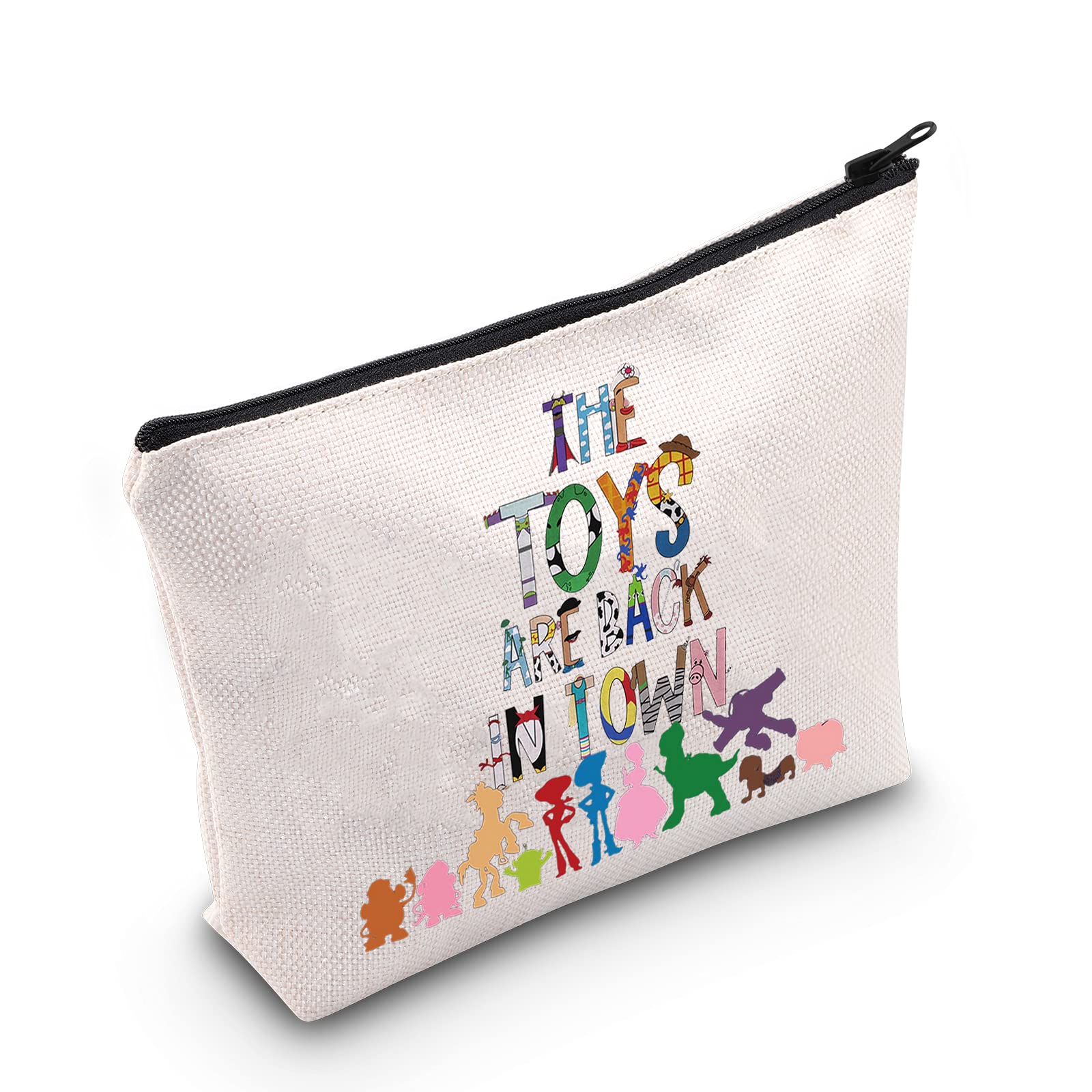 LEVLO Cartoon Movie Cosmetic Make Up Bag Woody Fans Gift The Toys Are Back In Town Makeup Zipper Pouch Bag, The Toys In Town, Casual, Fun