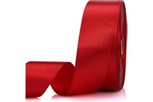 NISDOCF 1-1/2 Inch 60 Yards Wine red Solid Satin Ribbon for Gift Wrapping,Craft Floral Bouquets,Wedding Party,Timeless Flower,Decoration Floral Hair,Balloons