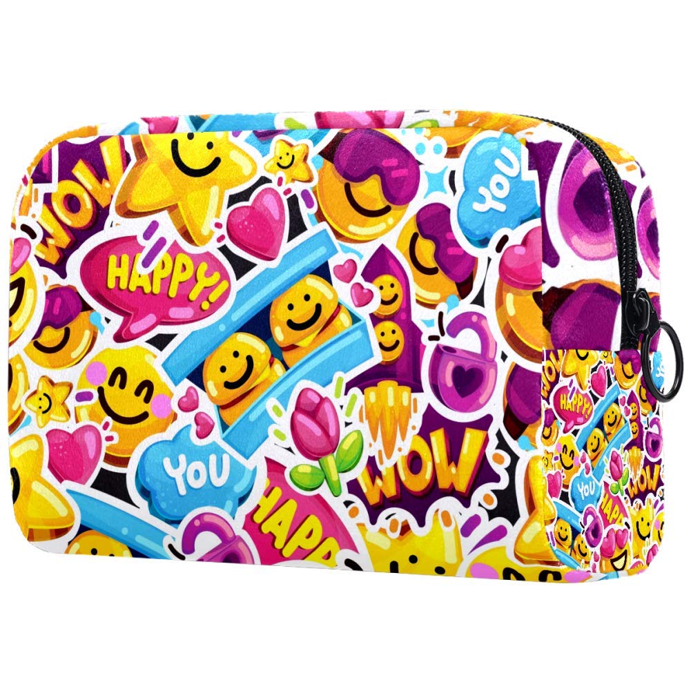 Smiley FacesSmall Makeup Bag for Purse Travel Makeup Pouch