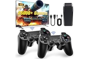 MOAJERRY Retro Gaming Console, Retro Game Console, Wireless Retro Game Console, Plug & Play Video TV with 25000+ Built-in Games, 4K HDMI Output, and 2.4GHz Wireless Controller, 9 Classic Emulators, Black