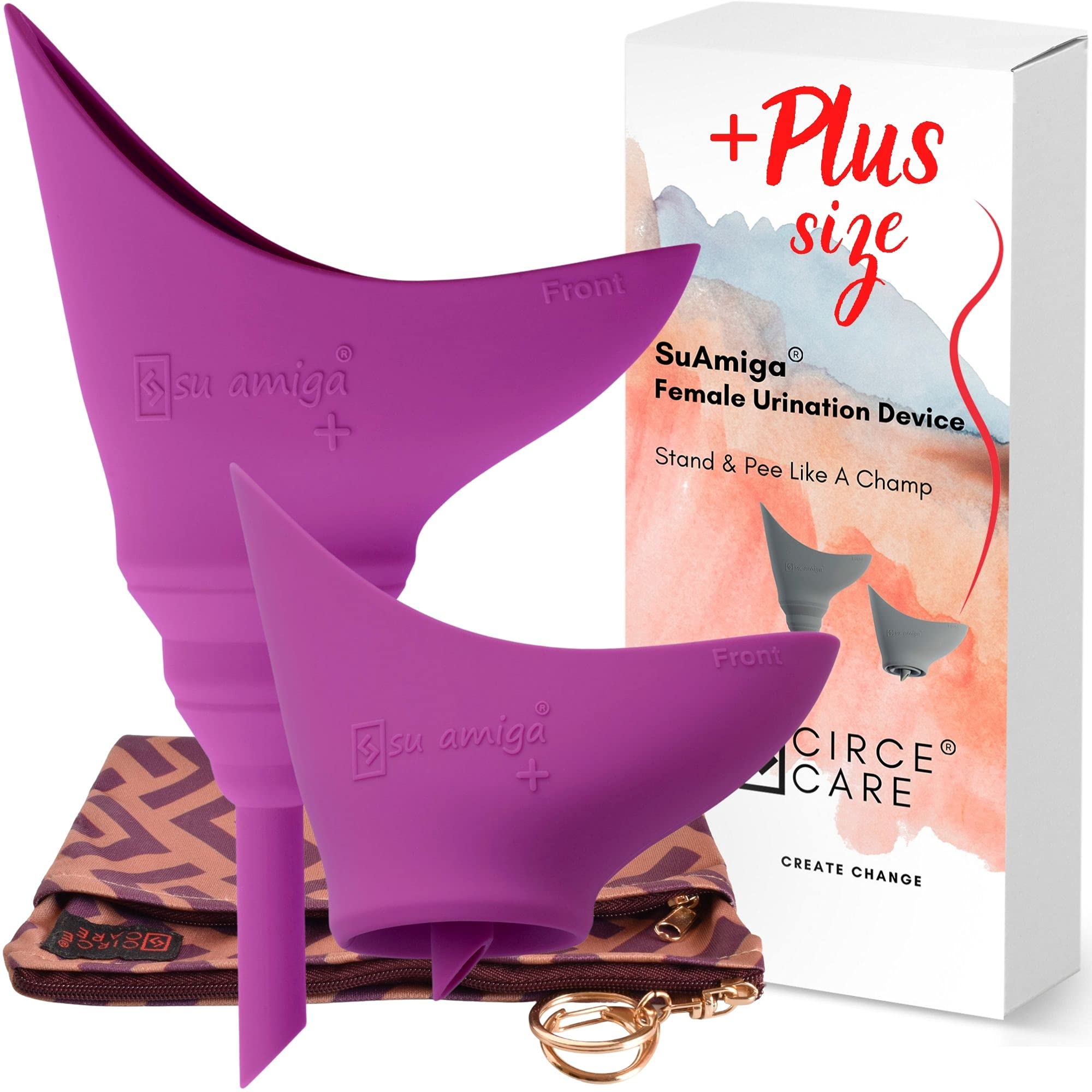 Photo 1 of CIRCE CARE SuAmiga Female Urination Device Collapsible Female Urinal with Waterproof Bag; Portable Reusable Urinal for Women to Pee Standing Up; Women Pee Funnel for Travel, Camping, Hiking, Outdoor