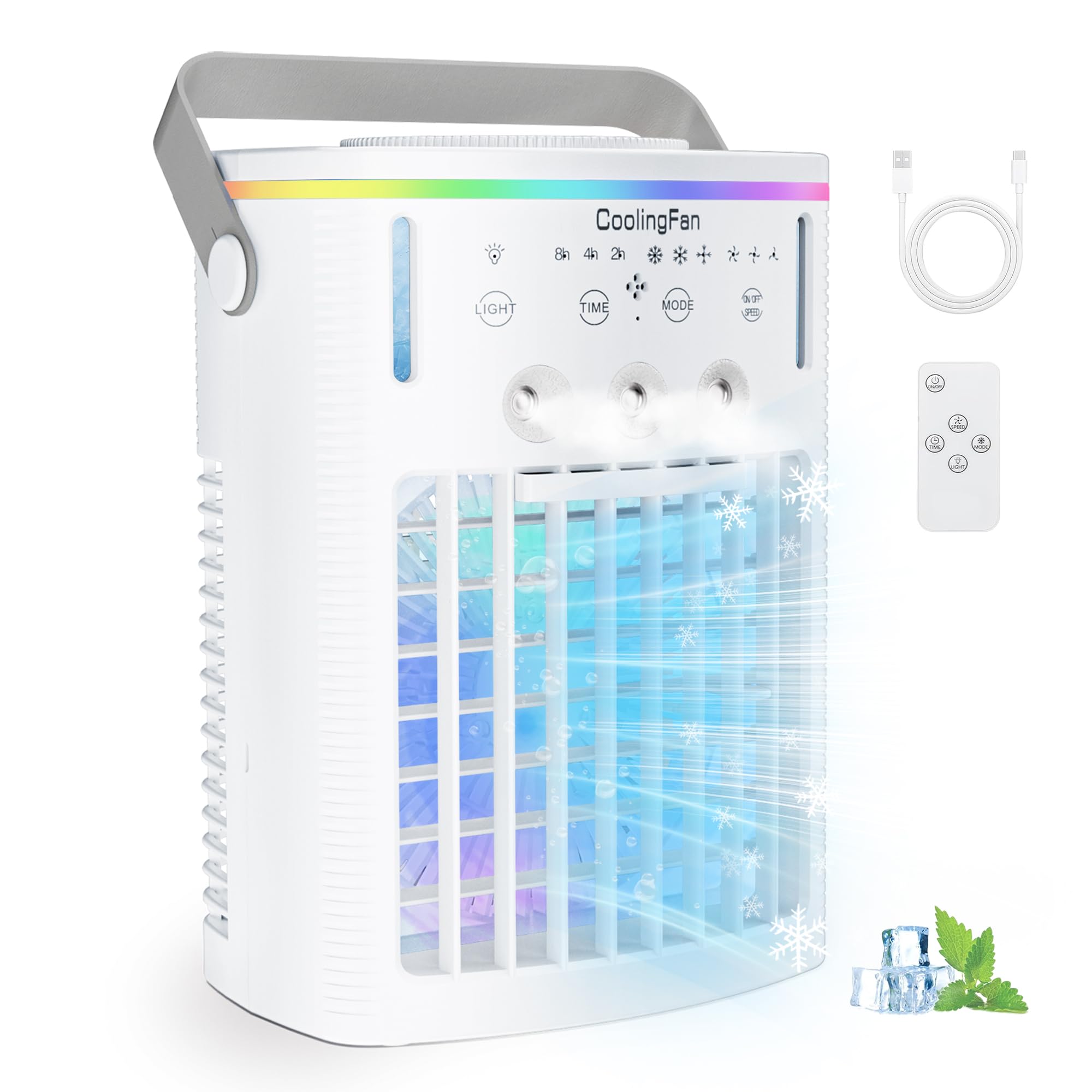 Photo 1 of Portable Air Conditioners AC Unit: Cooling Fan That Blow Cold Air Aire Acondicionado Portatil Small Mini Personal Air Cooler For Bedroom & Room