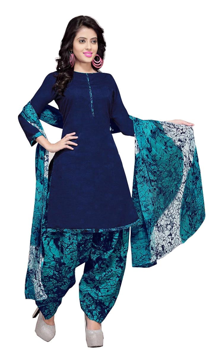 rajnandini women's cotton patiala dress material(joplvsm3852_blue_free size)