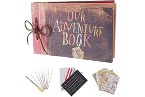 RECUTMS Our Adventure Book Scrapbook Pixar Up Handmade DIY Family Scrapbook Photo Album Expandable 11.6x7.5 Inches 80 Pages with Photo Album Storage Box DIY Accessories Kit Mothers Day Gifts