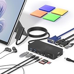 Microsoft Surface Dock, 12-in-1 Triple Displays VGA