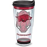 Tervis Made in USA Double Walled Arkansas Razorbacks Insulated Tumbler Cup Keeps Drinks Cold & Hot, 24oz, Tradition
