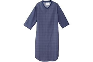SILVERT'S ADAPTIVE CLOTHING & FOOTWEAR Silverts Mens Adaptive Nightgown - Open Back Cotton Hospital Sleepwear for Elderly - Nightshirt Top for Disabled Seniors