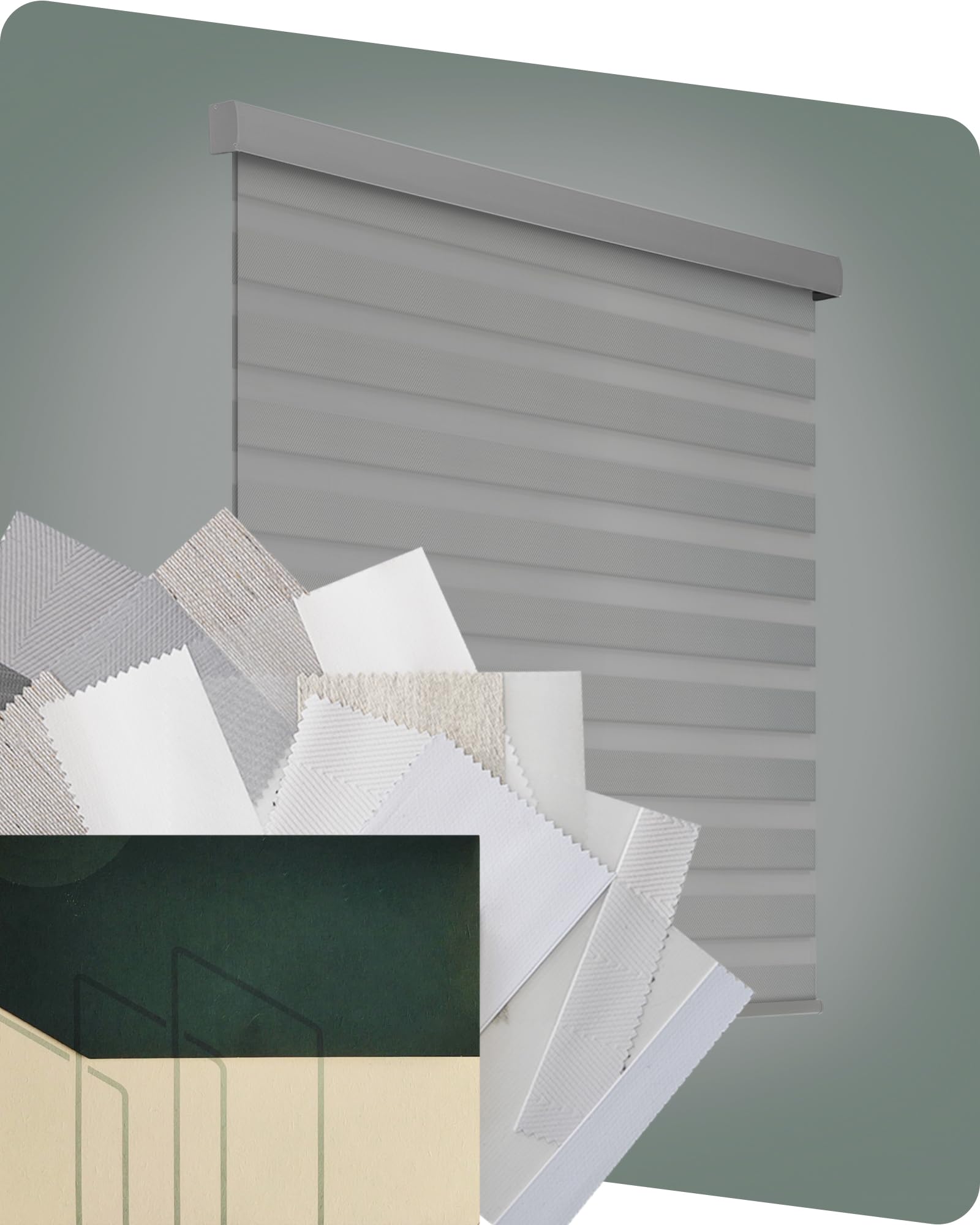 Photo 1 of Yoolax Motorized Zebra Blinds, Remote Zebra Shades for Indoor Windows, Motorized Blinds with Remote Light Control Horizontal Window Blinds, Fabric Samples (Multi-Color)