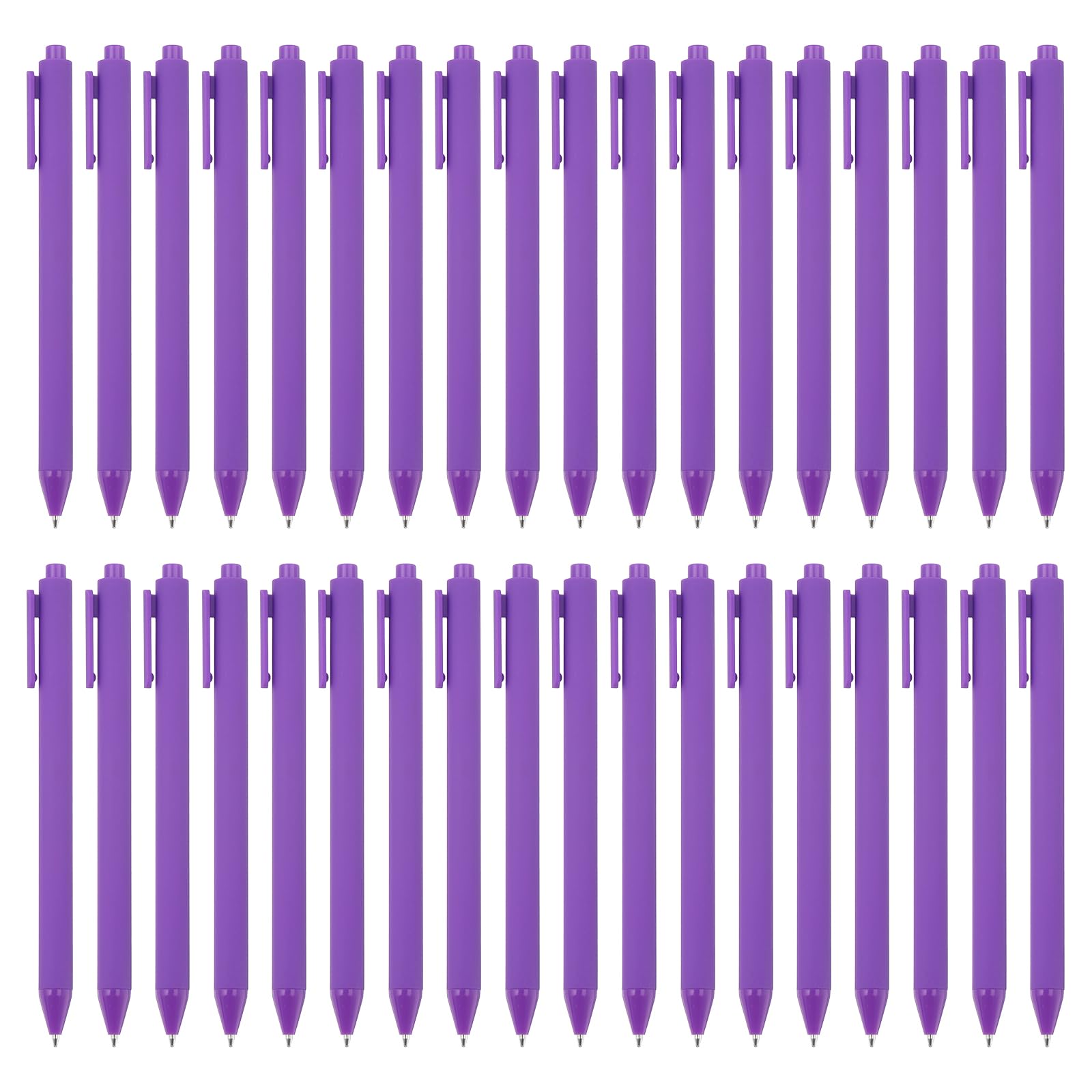 PATIKIL 100 Pack Black Barrel Click Pens, 1.0MM Black Ink Retractable Ballpoint Pens, Medium Point Smooth Writing Pens Office Supplies, Purple