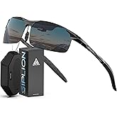 SIPLION Polarized Sunglasses Men Sports: UV Protection Ultra Light Al-Mg Metal Frame Ideal For Driving Fishing Running Golf