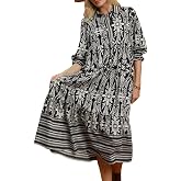 Umgee USA Botanical Border Print Tiered Midi Dress