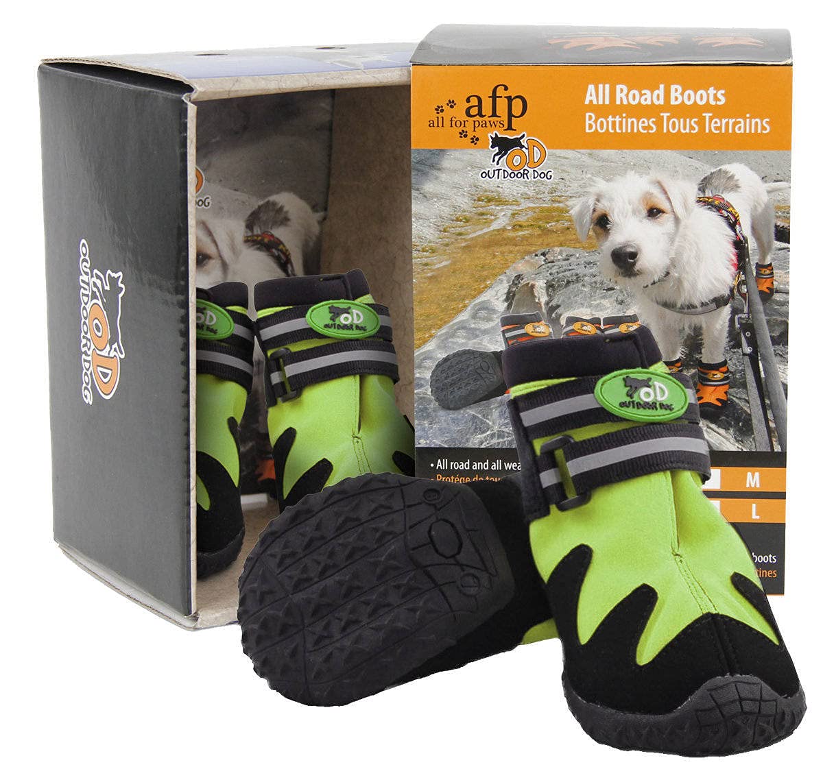 ALL FOR PAWS Outdoor Dog All Road Dog Boots, X-Small, Green, 2.73 kg