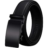 BOSTANTEN Men's Leather Ratchet Belt With Automatic Sliding Buckle: Buy Online A