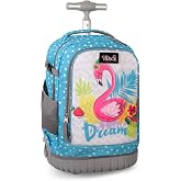 Tilami Rolling Backpack for Kids 18 inch Boys and Girls Laptop Backpack,Blue