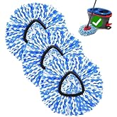 3-Pack Spin Mop Replacement Head for O-Ceda RinseClean Spin Mop Refill 2-Tank System Microfiber Deep Cleaning Machine Washable and Easy-to-Replace