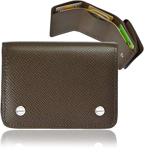 Amazon Giornocrawford 財布 ミニ財布 三つ折り財布 メンズ コンパクト 小さい イタリアンレザー 牛革 薄型 小銭入れ カード入れ 3つ折り Artina Brown アルティナブラウン 財布
