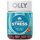OLLY Goodbye Stress, Stress Support* Supplement, 50mg L-Theanine - 42 Count | Cognitive Support, GABA, L-Theanine &amp; Lemon Balm Extract, Gluten Free, No Synthetic Colors, No Synthetic Flavors