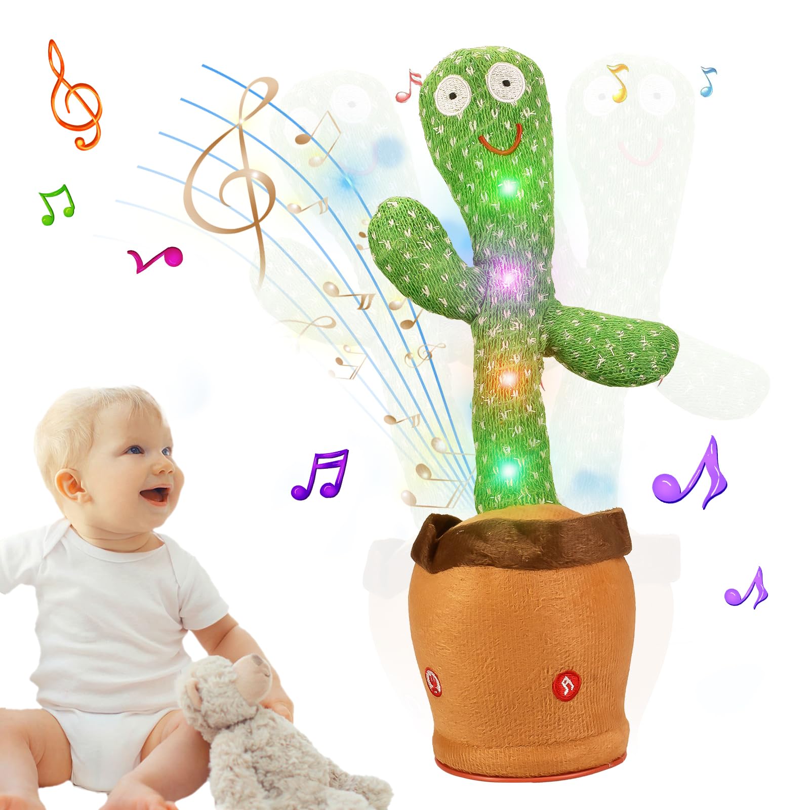 TLYYUKP Talking Cactus Toy,Dancing Cactus,Baby Toy Repeat What You Say,Electronic Interactive Musical Toys Singing and Talking,Baby Encourage Speechs Toys Age 3+