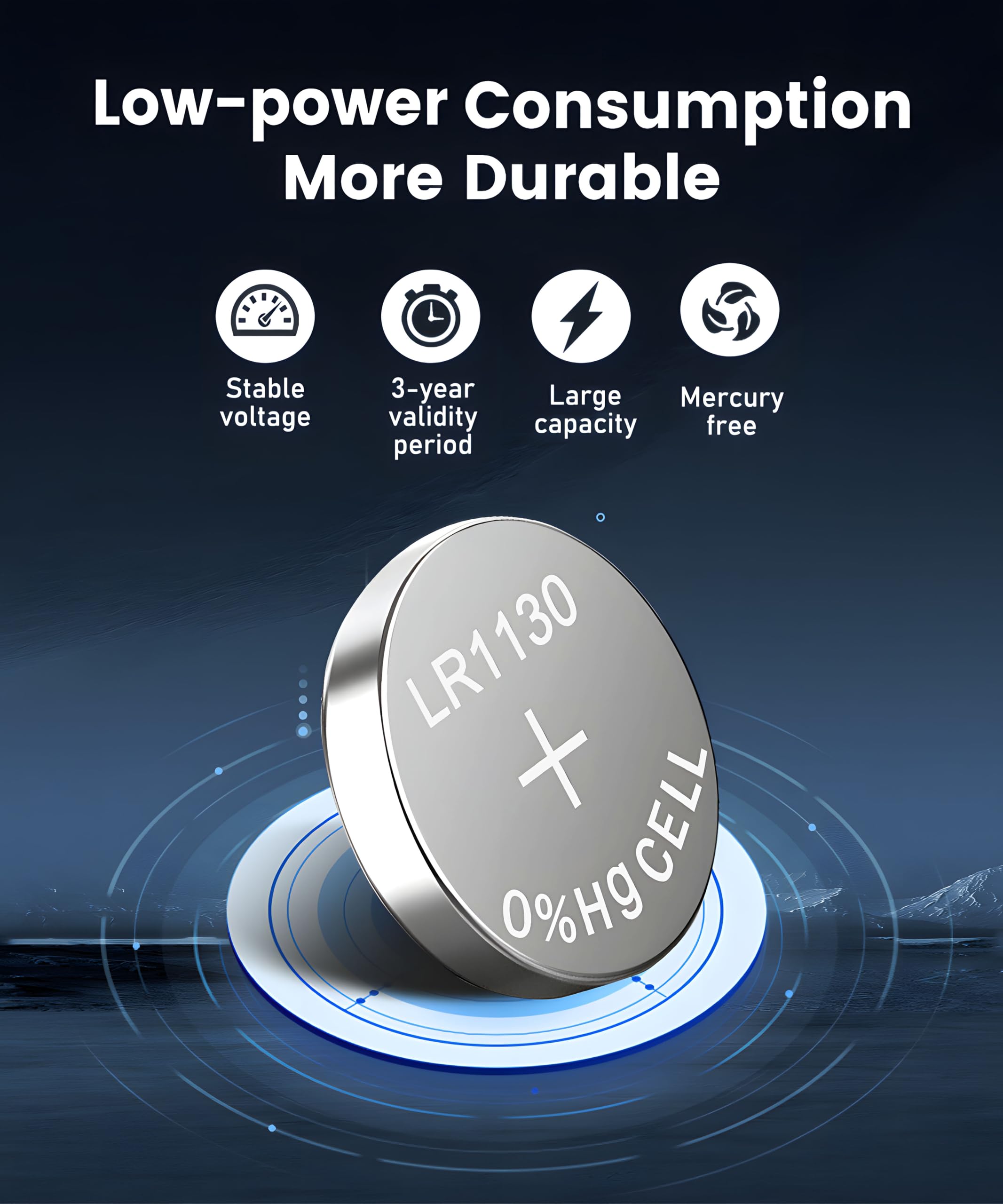 YKM 10 Pack LR1130 Battery AG10 L1131f L1131 L1131c 389 390 LR54 LR 1130 1.5V Alkaline Batteries for Calculator Watch Battery