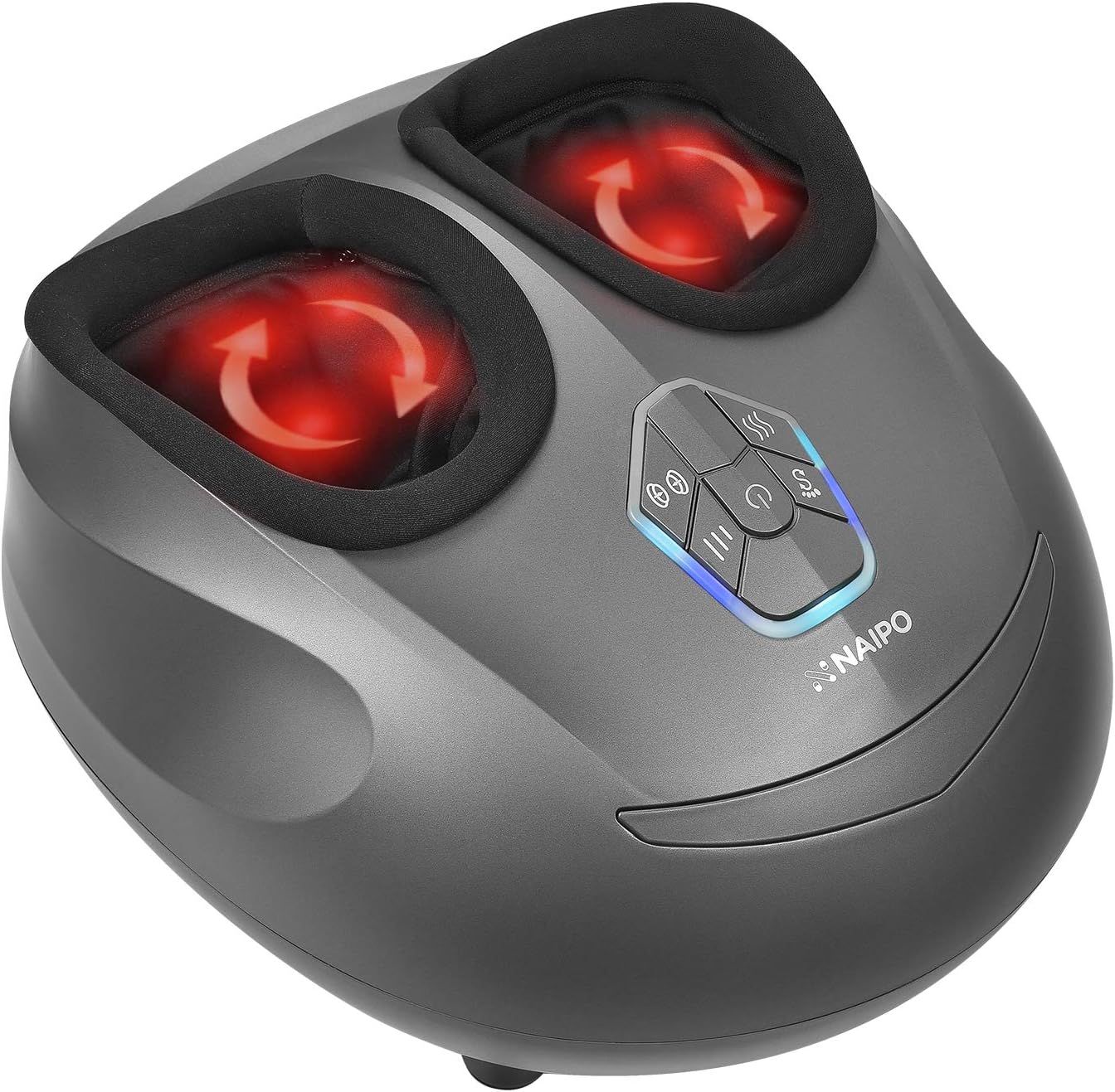 Naipo Foot Massager Machine Shiatsu Electric Feet Massager with Heat,Deep Kneading,Air Compression for Foot Plantar Fasciitis, Pain Relief, Circulation Fits Feet up to Men Size 12.5: Health & Personal Care
