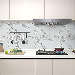 practicalWs Glossy Marble Wallpaper Peel and Stick