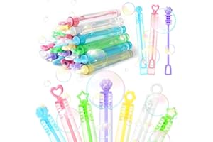 CCINEE 24pcs Mini Bubble Wand,Assorted Heart Star Bubble Wand Party Favor for Kids Summer Outdoor Party Favor Supply Goodie B