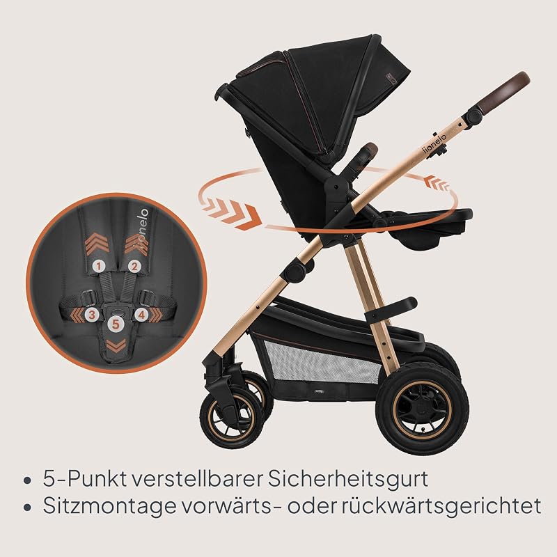 Amber Kinderwagen 2 in 1 Kombikinderwagen, Kinderwagen Set