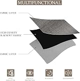 CUCRAF 100% Blackout Curtains Grey 54 Inch Drop 2 Panels Eyelet 46x54 view 4