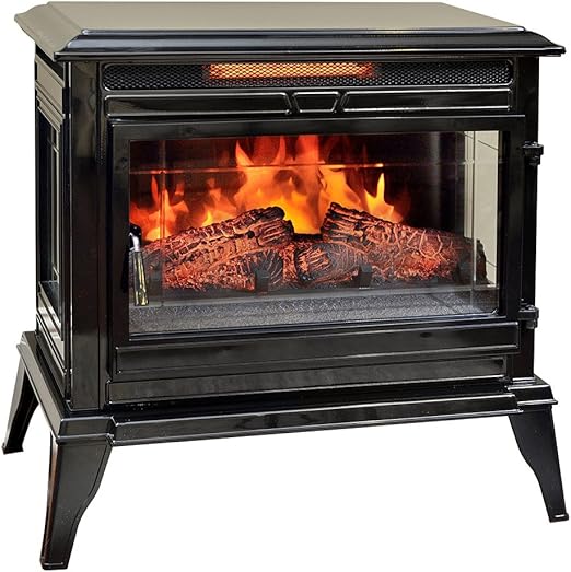 Comfort Smart Jackson Black Infrared Electric Fireplace Stove With