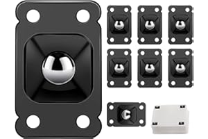 WUHER 8 PCS Mini Casters Wheels Self-Adhesive Stainless Steel Paste Universal Wheel 360 Degree Rotation Storage Box Furniture Bins Bottom Trash Can Caster (Black)