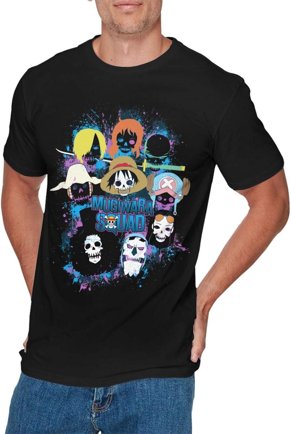 T-shirt 100 % coton Anime pour homme Noir Style 79 - Noir - Medium