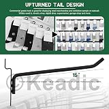Keadic 20Pcs 4" Heavy Duty Slatwall Hooks Black Stainless Steel for Garage Shop view 3