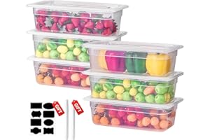 SVKLHY 1/3 Size&6 Inch Translucent NSF Food Pan: 9 PCS[Total Seal] [Hot&Cold Resistant] Food Storage Containers with Lids, Topping Salad Bar Container (BPA-FREE)