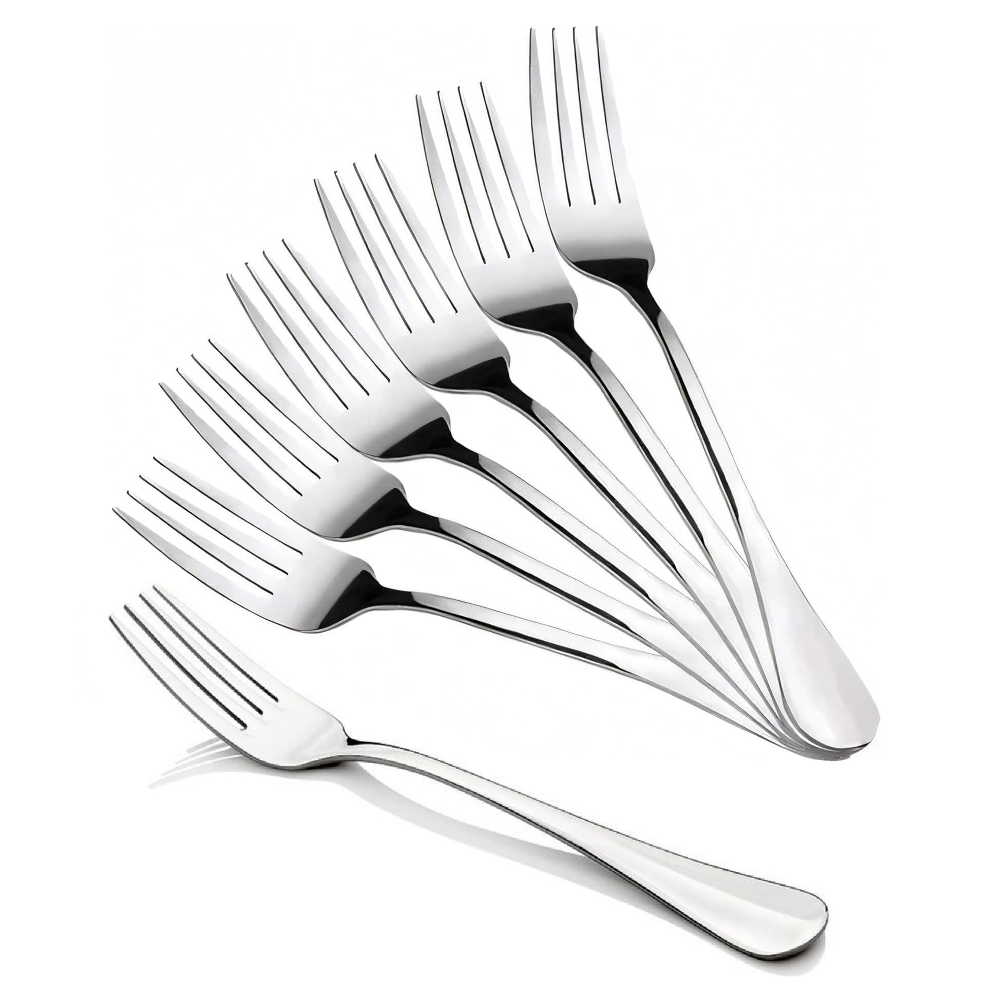 HornTide 20-Piece Dinner Forks Set, 4 Tines Table Fork Flatware Stainless Steel Mirror Polishing 7-Inch 18cm, Ideal for Home Kitchen and Restaurant