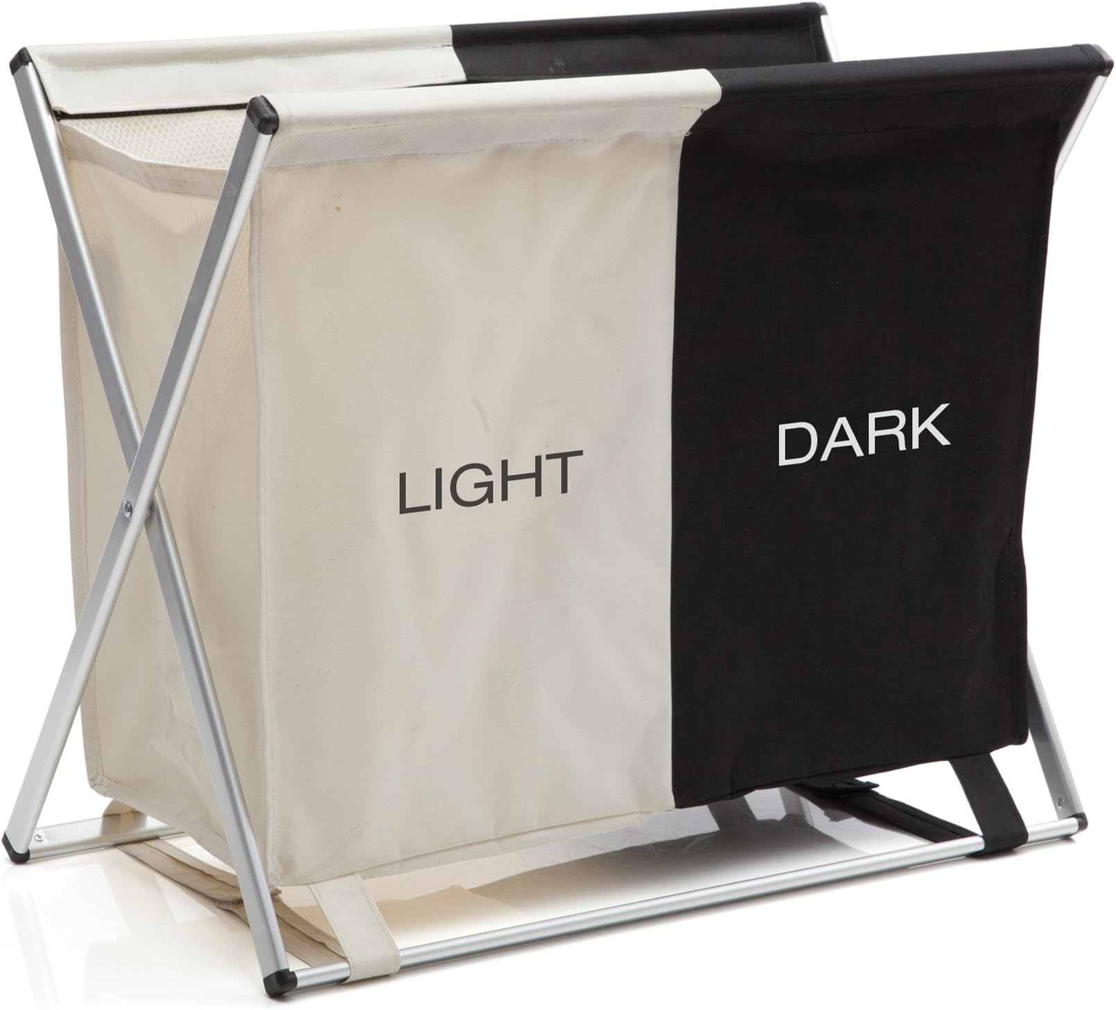 Sabichi Lights & Darks Laundry Basket, Fabric, Silver, 25.8 x 14.8 x 10.8 cm