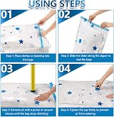 UOUNE Vacuum Storage Bags 6 Combo 2 Jumbo 2 Large 2 Medium Airtight Valve view 8
