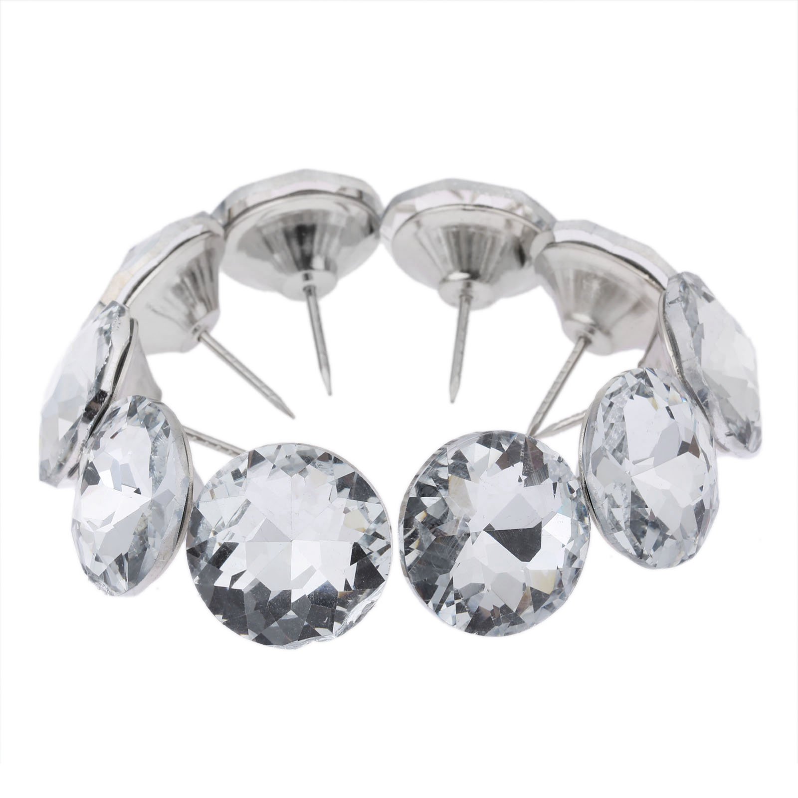 20pcs 1.2" Diamond Crystal Upholstery Sofa Headboard Furniture Tacks