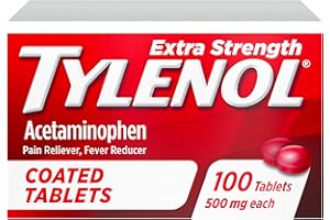 Tylenol Extra Strength Pain Reliever & Fever Reducer, Round Coated Tablets, 500 mg Acetaminophen Pain Relief Pills for Headache, Toothache & Minor Arthritis Pain, 100 ct