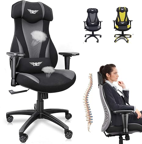 Amazon Com Gaming Chair With Lumbar Support Ergonomic Swivel Reclining Executive Integrated Computer Game Chair For Adults Ps4 Pc Racing Style E Sports Chair With Adjustable Armrest Recliner Grey Kitchen Dining