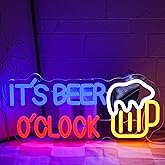 Gyaksjm It's Beer O'Clock Neon Sign for Wall Decor Beer Neon light Dimmable USB Beer LED Sign Neon Beer Signs for Man Cave Garage Patio Home BAR Pub Nightclub Restaurant Decor